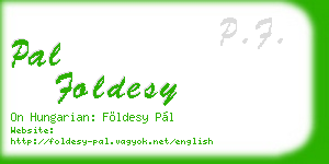 pal foldesy business card