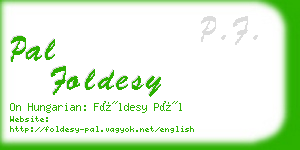 pal foldesy business card